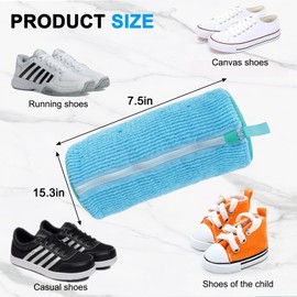2 PCS Shoe Washing Machine Bag, Reusable Laundry Shoe Bag, Laundry Shoe Bag for Washer and Dryer, Shoe Washing Bag with Zipper, Sneaker Washing Machine Bag for All Shoe Types and Sizes (blue)