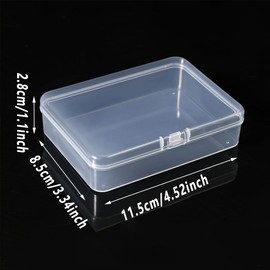 AIMALL 11.5cm Transparent PP Plastic Rectangular Storage Box, Small Parts Organizer, 10pcs, 4.52 x 3.34 x 1.1 Inch Packaging Box for Small Items