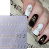 6 Sheets Musical Note Nail Stickers 3D Self Adhesive Music