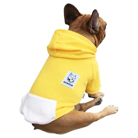 iChoue I am a French Bulldog Clothes Hoodies for Dogs Puppy Frenchie Pug English Boston Terrier Bully Pitbull Sweatshirt Sweater Clothing Cold Weather Winter Coats - Yellow/Large