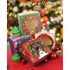 qiqee Christmas Cookie Boxes with Window 100packs 6x6x3 Inch Bakery