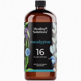 Healing Solutions Eucalyptus Essential Oil Bulk, 16oz - 100% Pure Bulk Eucalyptus Essential Oil Large Bottle for Diffusers, Home Care, Candles, Aromatherapy