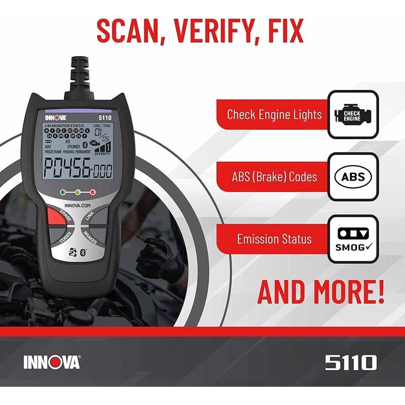INNOVA 5110 OBD2 Scanner with ABS, Smog Check & Check