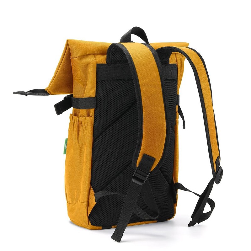 ECO CHIC Waterproof Recycled Canvas Roll Top Backpack (Sunflower)