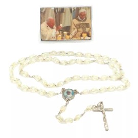 Pope Benedict Rosary Beads and Rosary Box Made in  italy - Stamped Italy