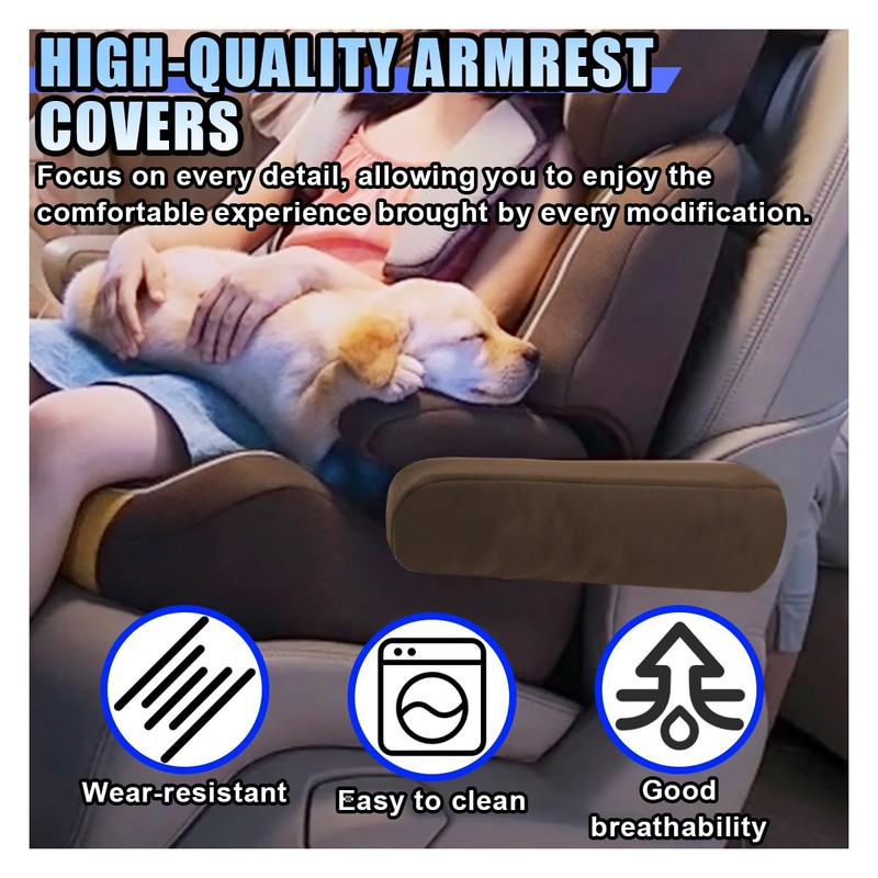 KITUREK 2PCS Car Front Seat Armrest Covers, Auto Seat Arm