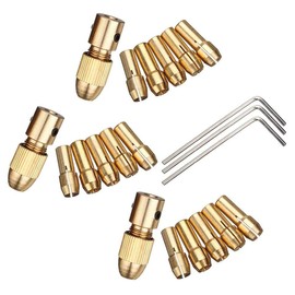 Bestgle 3 Sets of 7pcs 2.35mm Small Electric Drill Bit Brass Collet, Micro Twist Drill Chuck Adapter, Mini Twist Drill Electric Grinder Brass Drill Chucks Including 0.5mm/1mm/1.5mm/2.5mm/3.0mm