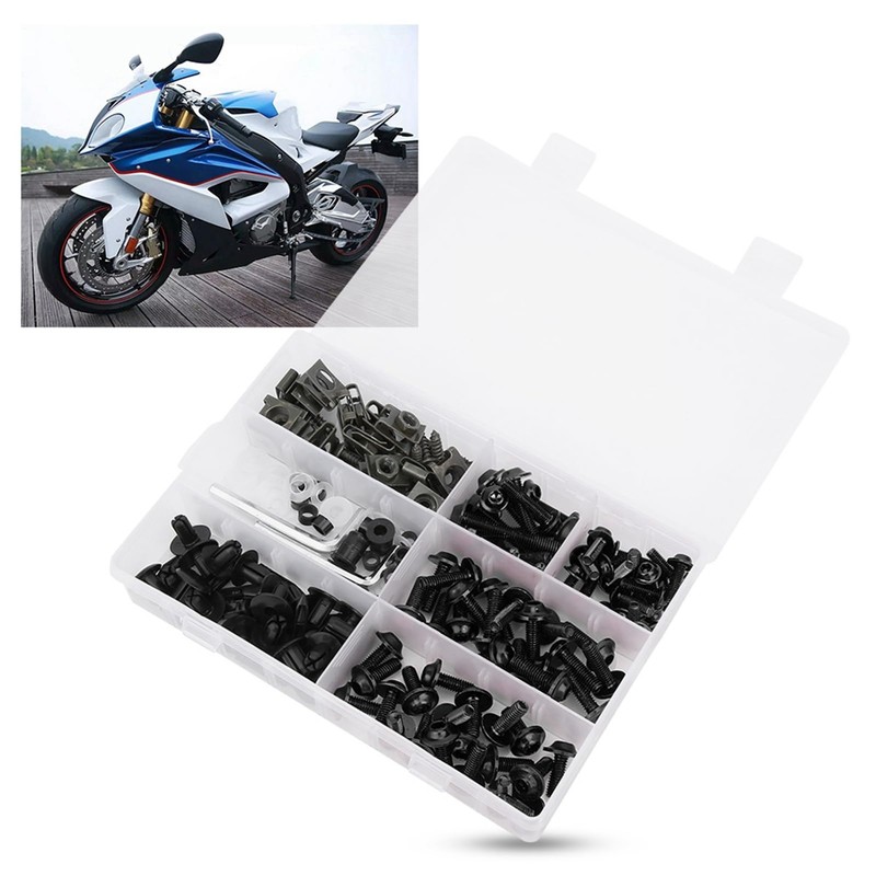 Aramox Fairing Bolt Kit,198Pcs/Set Windscreen Fairing Screws M5 M6 Bolts
