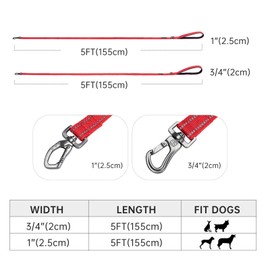 EXCELLENT ELITE SPANKER Double Layer Reflective Nylon Dog Leash Padded Handle 5 FT Nylon Dogs Leashes for Walking Training Lead for Medium & Large Dogs(Green)