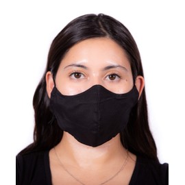 Headmost Comfymax Low Profile 2 Layer Fabric Facemask: Water Repellent, Washable & Breathable Face Mask (BLACK)