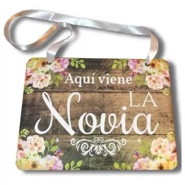 Recuerdos Boda 2 Letrero Boda ¡aquí Viene La Novia!