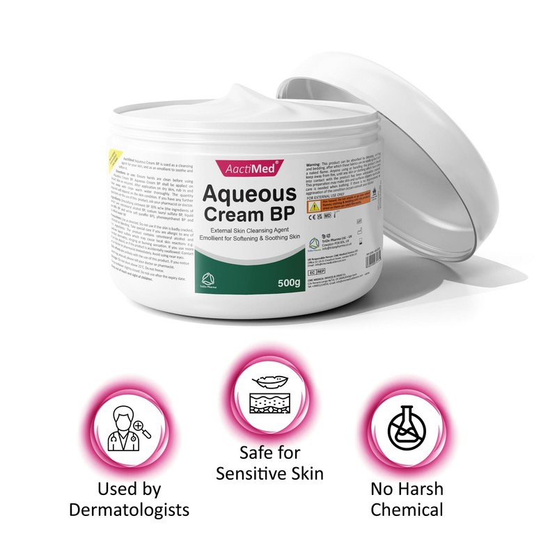 AactiMed Aqueous cream BP – 500gm | External Skin Cleansing