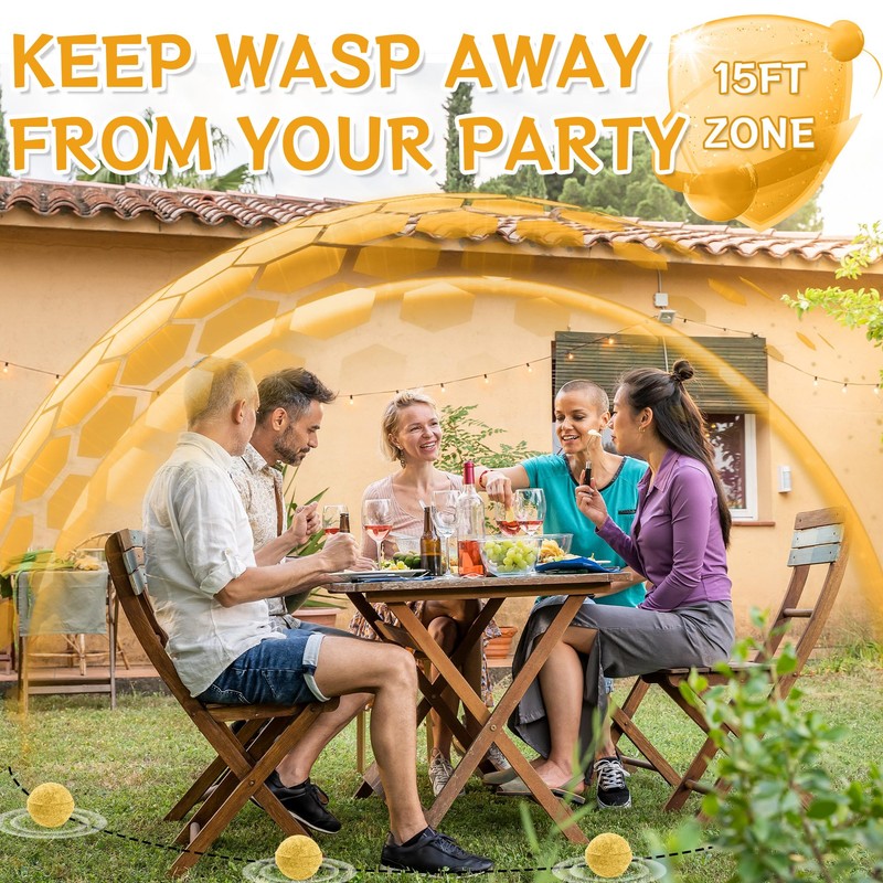 12Pack Wasp Repellent Outdoor - Natural Wasp Deterrent for Outdoor