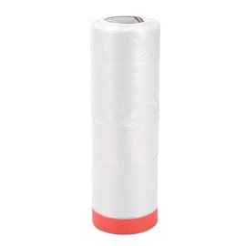 HOPESPANNER Pre-Taped Masking Film Plastic Cover PE Film Natural Fiber Material 1 Pc 2500x110cm / 82.02ftx43.31" White Green