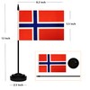 Norway Desk Flag Set, 2 Pack Norwegian Table Office Flags,