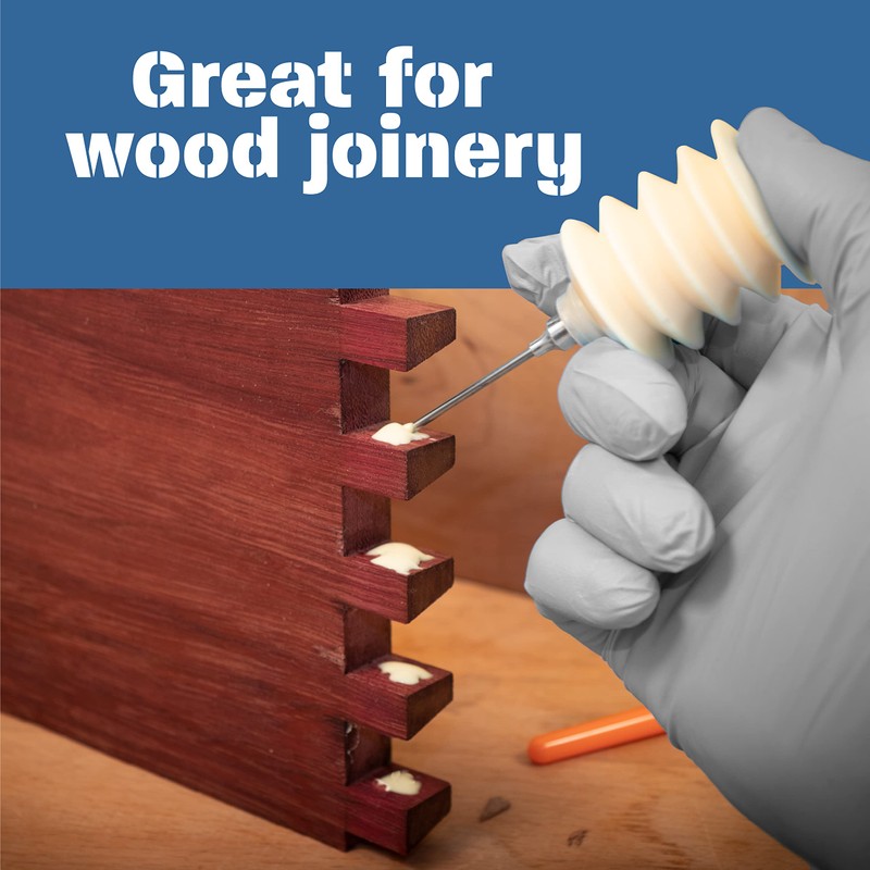 Peachtree Woodworking Accordion Style Squeezable Glue Container with Glue Injector