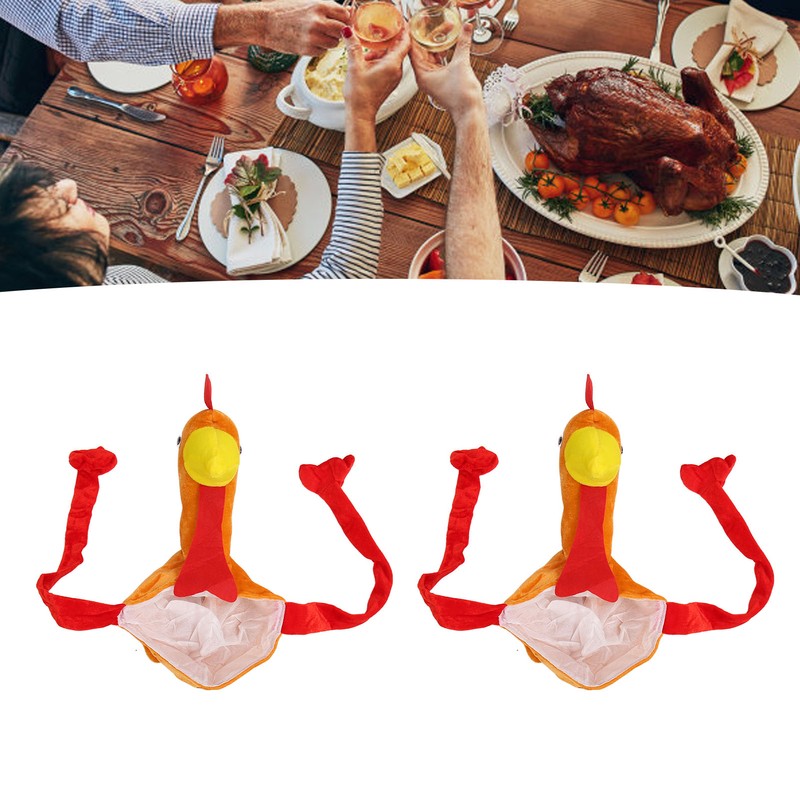 2Pcs Turkey Hat Light Bright Colors Durable Polyester Soft Breathable