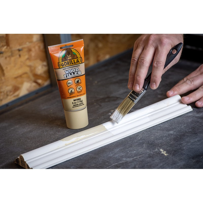 Gorilla All Purpose Wood Filler, 6oz Tube, Natural (Pack of