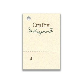 100 Price Tags Crafts & 100 Cut Strings for Crafts & Gifts. Perforated for Price.