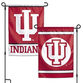 Flags Georgia Indiana Hoosiers 12.5 inch x 18 inch Double Sided Yard and Garden College Banner Flag Is Printed in the USA,