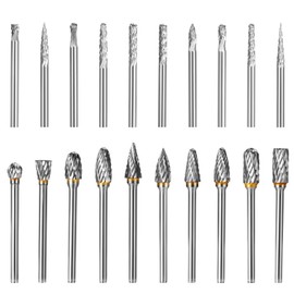 Faankiton 20 Pieces Carbide Burr Set with Double Cut, Tungsten Carbide Rotary Cutter, Carbide Rotary Cutter Set, Double Cut Rotary Cutter, Tungsten Carbide Milling Cutter, Metal Cutter