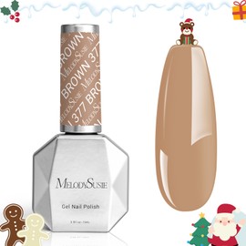 MelodySusie Thick Brown Gel Nail Polish,0.5 Fl Oz Beige Brown Color Nails Soak Off UV LED Brown Neutral Nude Gel Polish Gift for Women Nail Art Manicure Salon DIY Nail Design Decoration at Home-377