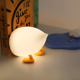 PP Duck Night Light,Cute Silicone Bedside Lamp USB Rechargeable Timer Light funny lamp with pond tray and accessories lamp Kids Room decor mobile phone holder for Teens Girl Boy Children Kid Baby Gift