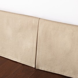 Levtex Home Queen Size Faux Linen Dust Ruffle, 17-inch Drop with Box Pleat