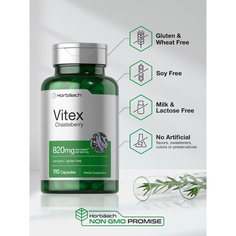 Horbäach Vitex Berry 820mg | 110 Capsules | Chasteberry Supplement