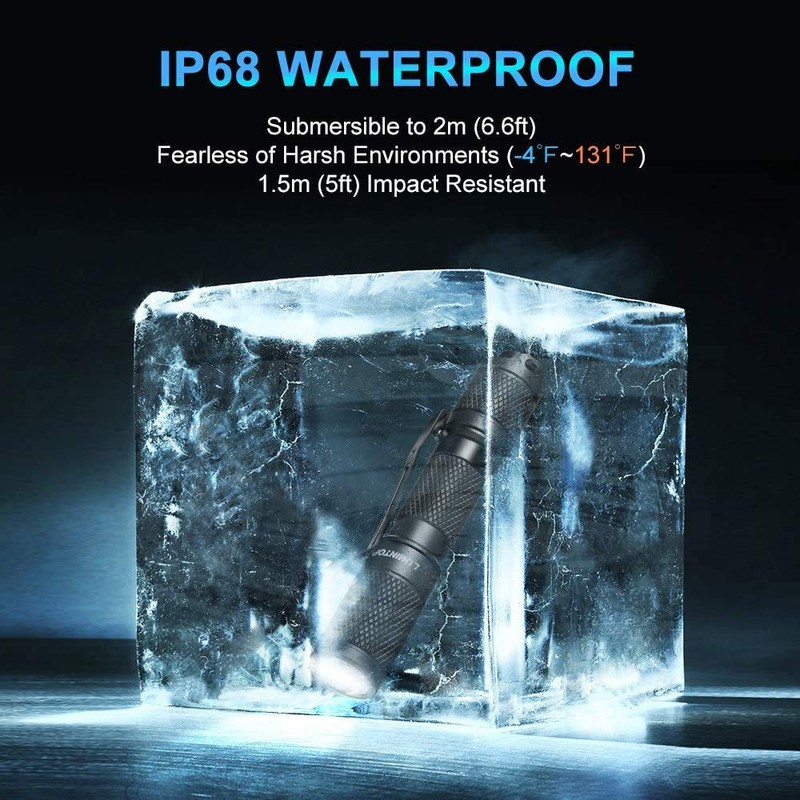 LUMINTOP Tool AAA Waterproof Flashlight, 130 Lumens, IPX-8, TIR Lens,