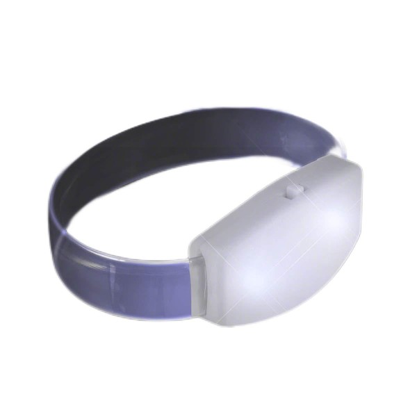 FlashingBlinkyLights Light Up White Galaxy Glow LED Wrist Band Bracelets (12 Pack)