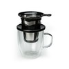 Java Concepts Pour Over Filter and 2 Double-Wall Glass, Black