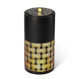 Glitzhome Metal Cutout Water Fountain with Pump, Adapter and LED Light, Modern Black Cutout Bird Bath Garden Outdoor Fountain and Waterfalls 24''H, Freestanding Fountains for Patio Backyard Decor