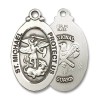 Bliss Sterling Silver Saint Michael National Guard Medal Pendant Necklace