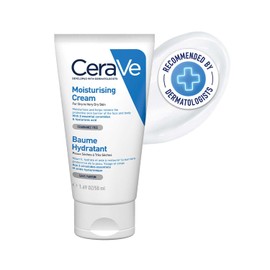 CeraVe Crema Hidratante Hasta por 24 Horas, Uso Diario para Rostro y Cuerpo, Recomendada para Pieles Secas, Contiene 3 Ceramidas Esenciales y Ácido Hialurónico, 50 ml