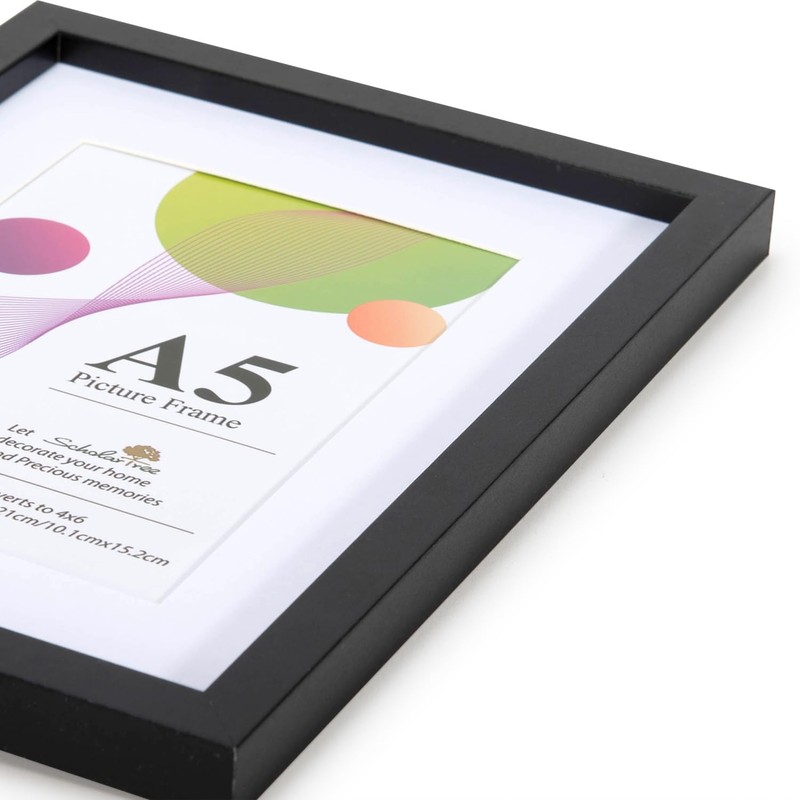 Scholar Tree A5 Black Frame, 3 Pack A5 Picture Frame,