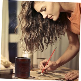 Parliky 1pc Elegant Bamboo Pen Holder Brush Pen Organizer Desktop Storage Container Chinese Style Desktop Stationery for Home Office Random Color