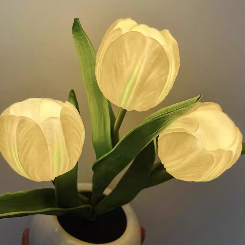 Tulip Night Light Soft Light Exquisite Ceramics PU Flower Table
