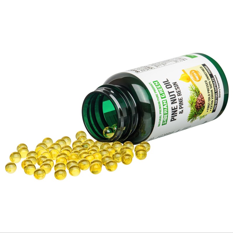 Siberian Green Pine Nut Oil w/Pine Resin Capsules 200 Softgels