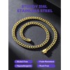 Richsteel Men's Necklace Chain, Gold Cuban Link Chain for Men