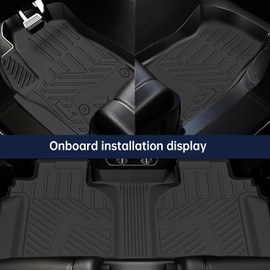 SHINJEW Floor Mats Fit for 2019-2025 Chevy Silverado 1500 /GMC Sierra 1500, 2020-2025 Silverado/Sierra 2500HD/3500HD Crew Cab, All Weather Floor Liner with Rear Underseat Storage Box