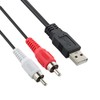 LBSC 1.5M USB 2.0 Male to 2 RCA Male Audio