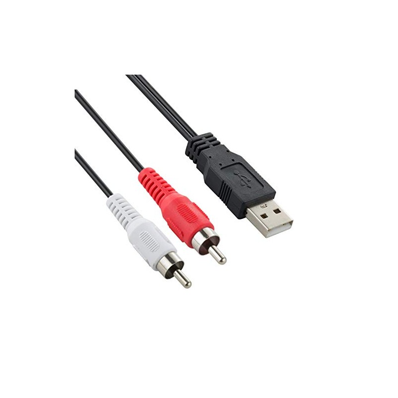 LBSC 1.5M USB 2.0 Male to 2 RCA Male Audio