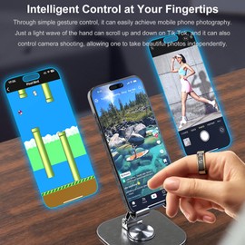 Smart Ring with Display Screen & Wireless Charging - Health Tracker for Women & Men, Intelligent Touch Screen for Time, Steps, Heart Rate, Battery Level, No Subscription Required (Deep Gray, 9)