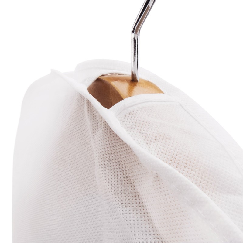 Hangerworld 20 White Shoulder Covers with Wide Side Gusset Shoulder