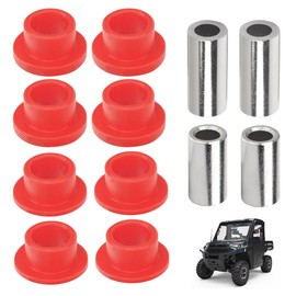 Red Shock Absorber Bushings Sleeve Kit for Po-laris Ranger XP 400 425 500 570 700 800 900 1000 Replacement Parts, Front and Rear Shock Absorber Bushings Kit