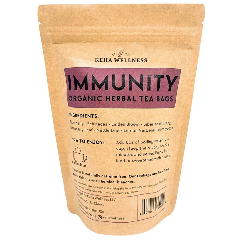 Keha Wellness Organic Immunity Herbal Tea Bags 15 Tea Bags