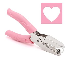 Taxutor 1/4 Inch Heart Shaped Hole Punch with Soft-Handled Punchers for Paper