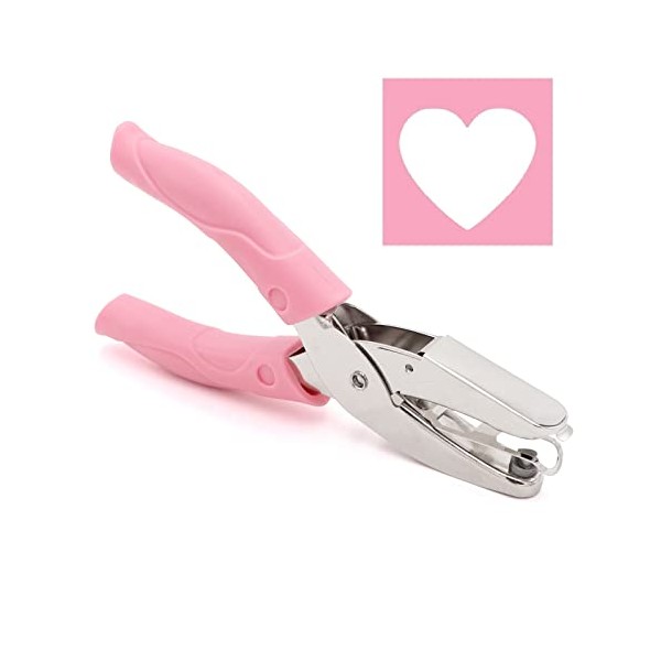 Taxutor 1/4 Inch Heart Shaped Hole Punch with Soft-Handled Punchers