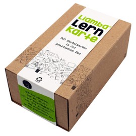 Liamba learning card 500 index cards in practical learning box DIN A8 format 7.4 x 5.2 cm 190 g lined FSC index box made from recycled cardboard, Made in Germany